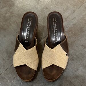 Donald J. Pliner Women's Brown and Cream platform